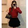 Suéter Pulóver de Color Sólido con Cuello Redondo para Mujer, Nuevo 2026 Otoño/Invierno Holgado Elegante Top de Punto