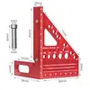 Regla Triángulo Rectángulo para Carpintería Aleación de Aluminio 45/90 Grados Multiángulo Regla de Escuadra para Marcado de Alta Precisión para Carpinteros
