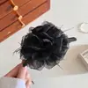 Presilha de Cabelo de Rede com Pena de Rosa para Mulheres, Presilha Grande de Tubarão para a Parte de Trás da Cabeça, Presilha de Cabelo de Alta Qualidade
