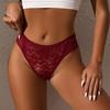 Amazon Transfronterizo Europeo y Americano Sexy Encaje Hueco Soluble en Agua Floral Bragas para Mujer Bikini de Cobertura Media Tanga