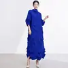 Exportar vestido largo de talla grande, corte holgado, para mujer, con un toque de alta gama, que disimula las imperfecciones del cuerpo, elegante y versátil, elegante vestido Issey Miyake