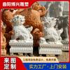 Exhibición talla de piedra rojo atardecer, adornos de animales en la puerta, un par de talla de piedra, talla de piedra, escultura de Kirin, estilo chino