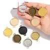 Accesorios para Joyería de Aleación DIY Piedra de Tiempo Colgante Doble Base Redonda Pulsera Llavero Base para Colgante C111