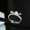 Accesorios DIY Plata de Ley S925 Exquisito Anillo de Perlas con Lazo Dulce Base de Anillo Producto Semiacabado 3-8 mm