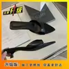 Elegantes Sandalias Estilo Francés para Mujer, Nuevo Modelo Verano 2026, Tacón Bajo, Moño, Punta Abierta, Punta Fina, Mocasines Slip-On, Modernos