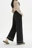 Calça Wide-Leg Gestante 2025 Outono e Inverno Novo Design Cordão Lateral Livre da Barriga Solta Cor Contrastante Versátil Casual
