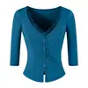 Top Morado de Encaje con Parches de Cuello V y Mangas Medias Chica Picante Conjunto de Otoño Pura Deseo Falda Ceñida Dos Piezas para Mujer