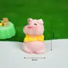 Paisagem em miniatura, figuras de porco criativas e adoráveis, fofas e tocantes, enfeites decorativos DIY, acessórios para pendurar, mini decorações de mesa para o escritório