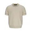 Nanxia Disfrazado de Estilo Italiano Old Money Tejido de Lino Camiseta de Manga Corta Casual de Negocios para Hombre Manga Corta de Punto Primavera y Verano