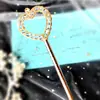 Decoración para Pastel de Fiesta Encaje Amor Cristal Perla Estrella Palo de Hada Tanabata Día de San Valentín Boda Tarjeta de Postre