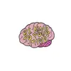 Set de Broches Personalizados de Órganos Humanos Forma de Cerebro Pulmón Corazón Insignia con Texto 'La Salud Mental Es Importante'