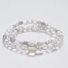 Pulsera de Cristal de Piedra Lunar Gris Natural Age of Exuberance para Mujer, Mejora la Equidad, Versátil Pulsera de Copo de Nieve Fantasma al por Mayor