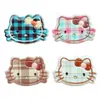 Lindo nuevo accesorio para el cabello de Pascua y Invierno, cabeza de gato KT a cuadros de acrílico, material de parche para horquilla DIY, venta al por mayor