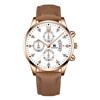 Reloj de Pulsera para Hombre con Calendario en Forma de Abanico, Escamas de Diamante Romano de Tres Ojos, Reloj de Cuarzo para Hombre, de Fábrica Original