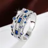 Anillo de moda nuevo y simple para comercio exterior transfronterizo, con circonita de colores incrustada, hueco, estilo hip hop punk, moderno y genial