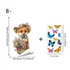 Pegatinas de Animales Lindos de Dibujos Animados para Ventana de Tienda Pegatinas Decorativas Estilo Bosque Frescas y Sencillas Ardilla Zorro Pegatinas de Flores
