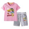Traje de verano para niño 2023, nuevo conjunto de dos piezas informal de algodón con camiseta de manga corta y pantalón corto.