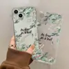 Funda de Teléfono Inglesa Elegante y Sencilla con Patrón de Hojas Adecuada para Apple 18 Pro Max, Funda Suave de TPU Ultra-Delgada de Alta Transparencia de Cobertura Total