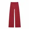 Calça Fitness de Yoga Reta de Cintura Alta, Calça Casual Wide-Leg para Mulheres, Calça Esportiva Longa Solta para Pilates e Corrida