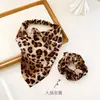 Bufanda Triangular Miaode Estampado de Leopardo Multielemento Transfronteriza Europea y Americana Pañuelo para la Cabeza de Ala Ancha Goma Elástica de Alta Elasticidad Accesorio para el Cabello