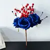 Dia da Independência Americana Vermelho, Branco e Azul Três Cores Recortes Decorados com Recortes de Frutas Vermelhas Dia Nacional Americano Decoração de Casa