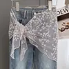 2026 Nuevo Producto Elegante Bufanda Triangular de Encaje Floral Bordado Pequeño Tamaño Grande Bufanda Decorativa para la Cintura Bufanda Dulce para el Cuello Bufanda de Seda para Primavera y Otoño