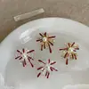 Brincos Vintage de Luxo Leve com Zircônia, Pérola e Esmalte Vermelho em Formato de Fogos de Artifício para Mulheres, Brincos Únicos e Estilosos