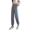 Calças de proteção solar Verão feminino cintura alta casual anti-mosquito drapeado Calças esportivas de seda de gelo Calças pequenas de ajuste solto