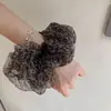 Elástico de Cabelo Francês com Estampa de Leopardo em Tela para Mulheres, Novo Estilo de Alta Qualidade, Elástico de Cabelo Elegante, Elástico para Rabo de Cavalo Baixo
