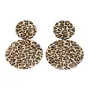 Par de Brincos Redondos de Metal Estampa de Leopardo Moda Tendência Adequado para Festa Reunião de Família Brincos Atacado