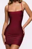 Vestido de vendaje mini de tirantes ajustado adelgazante sexy de club nocturno, clásico transfronterizo, moda europea y americana, hecho a medida