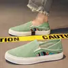 2025 Nova Moda Linho Verão Meio Chinelo Tendência Jovem Casual Esportivo Tecido Respirável Sapatos Masculinos