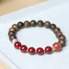 Pulsera de Cuentas de Madera de Nan Sinan para Ajedrez Natural Original Estilo Mori Cinabrio Pulsera DIY Estilo Étnico Boutique para Hombres y Mujeres