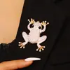 Pendientes de Rana Animales de Aleación con Pedrería Perla de Imitación Personalizados de Moda Transfronterizos para Mujer Pendientes Exquisitos de Moda para Mujer