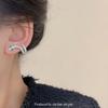 Diseño de Personalidad Estilo Minimalista Aretes Envolventes con Forma de Serpiente Arete de Puño para la Oreja Integrado de Alta Gama Exquisito con Incrustaciones de Diamantes