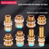 Conector de Latão de 4 Pontos 6 Pontos 1 Polegada para Tanque de Água Extensão Torre de Água Tanque de Peixes Piscina Balde Interface de Rosca Interna e Externa Drenagem de Tanque de Água
