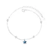 Pulsera de Plata de Ley S925 Estrella Azul de Cinco Puntas Estrella Pequeña Cielo Estrellado Simple Japonesa y Coreana Ajustable para Estudiantes Venta al por Mayor para Mujeres