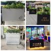 Caja de Flores para Exterior Asiento Acero Inoxidable Hierro para Exterior Soporte para Flores Valla Divisoria Comercial Calle Taburete Personalizado Estanque de Flores Macizo de Flores