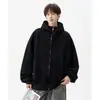 Sudadera con Capucha Desestructurada de Peso Pesado Americana para Hombre Nueva Marca de Tendencia Diseño Patchwork Casual Holgada Ropa Exterior de Pareja de Moda