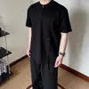 Camiseta de Manga Corta Pesada Desestructurada para Hombre y Mujer, Estilo Veraniego Americano High Street con Bolsillos, Marca de Moda con Sensación a Hielo para Adolescentes, Corte Holgado