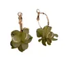 Brincos de tarraxa de pétala de acrílico super fada elegantes e doces para mulheres, design fresco e versátil, brincos de moda coreana