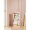 Balde de Armazenamento para Bonecas Brinquedo de Pelúcia Display Transparente Balde Redondo Estilo Zíper Recipiente de Grande Capacidade para Figuras Essencial para Bonecas Grandes