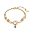 Pulsera popular de titanio y acero estilo ins, moderna, versátil, corazón, mariposa, estrella, geométrica, de acero inoxidable, joyería para la mano