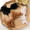 Outono e inverno temperamento francês desejo puro laço de pena de avestruz diy em grande estilo clip de tubarão de princesa acessórios de cabelo material de presilha de cabelo feminina