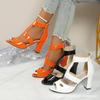 Alta qualidade mil 0 Europa e Estados Unidos moda simples bolsa com zíper com sapatos boca de peixe femininos verão comércio exterior plus size lado vazio salto fino