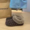 Mocasines cómodos sin cordones, totalmente forrados de felpa, con lunares, estilo retro, zapatos de algodón versátiles para ir al trabajo, edición 2026, cálidos y fáciles de combinar con faldas