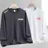 Moletom masculino de outono e inverno, solto e grosso, sem zíper, gola redonda, camiseta de manga comprida, tamanho grande, moderno e versátil