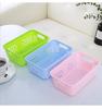 Cesta rectangular de plástico azul engrosado para guardar juguetes de jardín de infantes, cesta pequeña para clasificar supermercados, cesta para lavar verduras de cocina