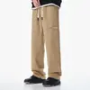 Pantalones Casuales para Hombre Primavera y Otoño 2025 Nueva Marca de Moda Pierna Ancha Invierno Estilo Americano Sueltos Rectos Casuales Largos