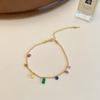 Colar de Borla Diamante Cor Geométrica Pulseira Personalidade Retrô Casual Mais Fácil de Combinar Temperamento Moda Pulseira Colar de Pedras Preciosas Feminino
